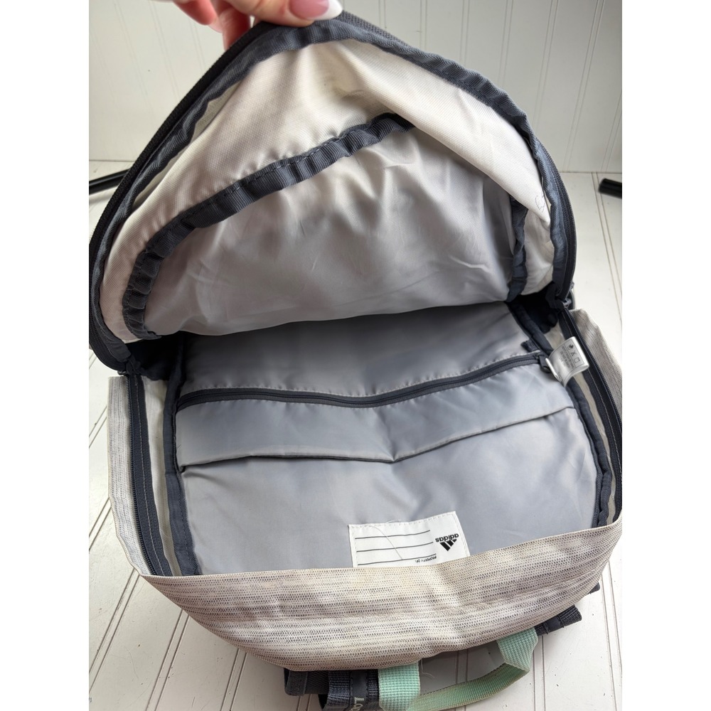 Adidas Excel V Heather Grey Mint Green School Gym Backpack Unisex - Picture 13 of 14
